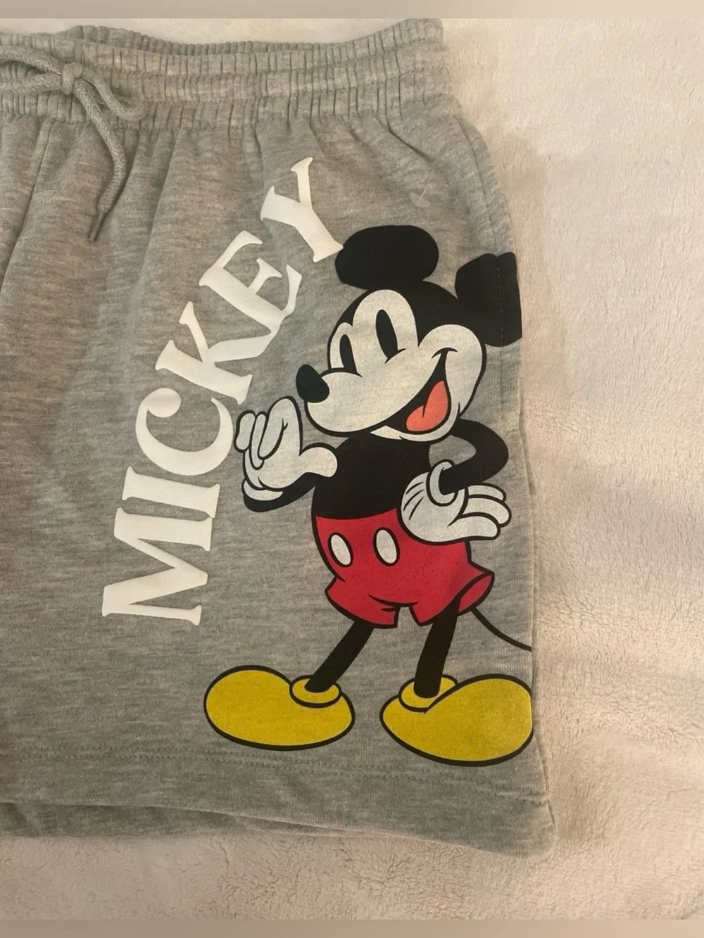 Gray Mickey Mouse Graphic Women’s lounge sleepwear Shorts Large NWOT